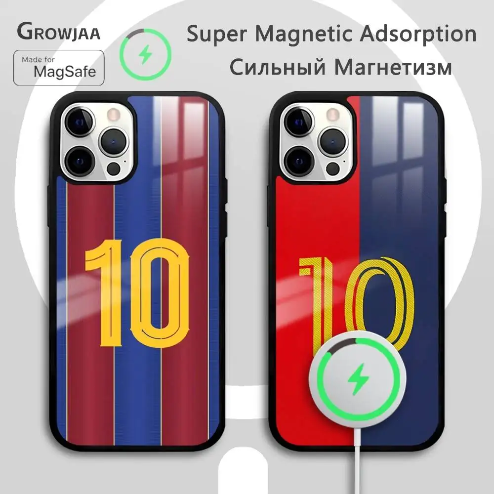 

FootBall Number 10 Phone Case For iPhone 17 16 15 14 13 12 11 Pro Max Plus Mini Magsafe Mirror Wireless Magnetic Funda