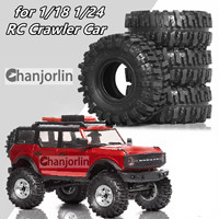 1.0in RC Crawler Tires 55mm Rubber Tyre with Foam for 1:18 1:24 RC Crawler Car Axial SCX24 FMS FCX24 Traxxas TRX4M Upgrade Parts