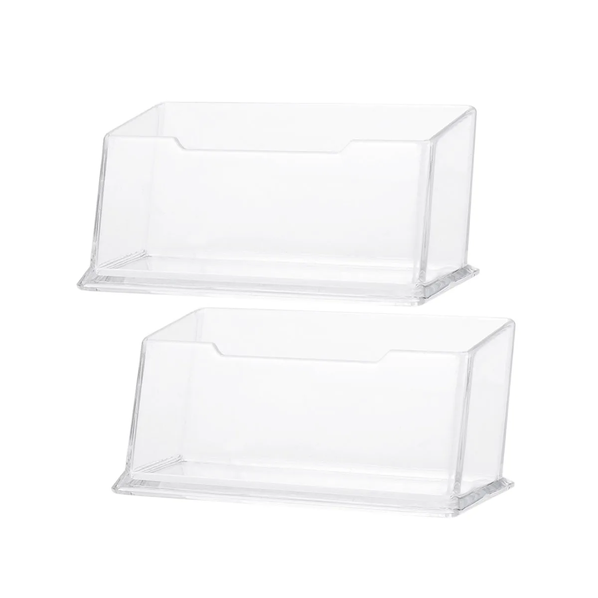 10Pcs Acrylic Transparent Business Card Stand Box Desktop Organizer Case Office Display Storage Holder Business Case