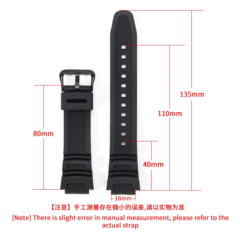 For Casio Waterproof Breathable High Quality Resin 18mm Square Pattern Silicone Watch Strap AQ-S810W/S800W AE-1000W W-800H/735H