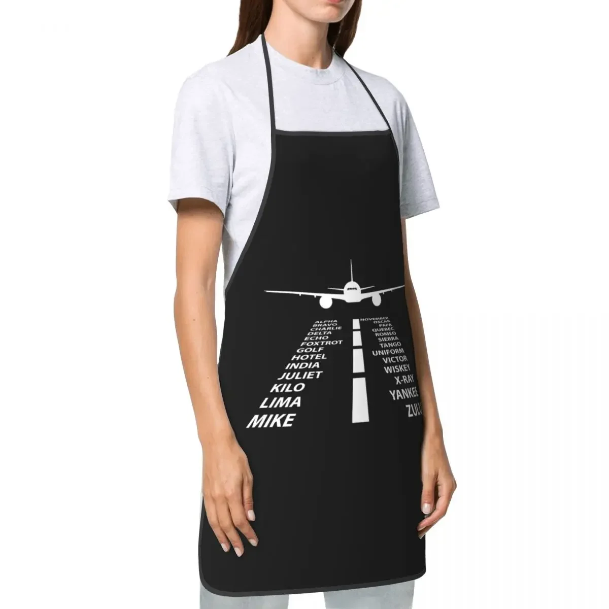 Phonetic Alphabet Pilot Airplane Aviation Gift Apron Women Men Chef Tablier Cuisine for Kitchen Cooking Air Fighter Gardening