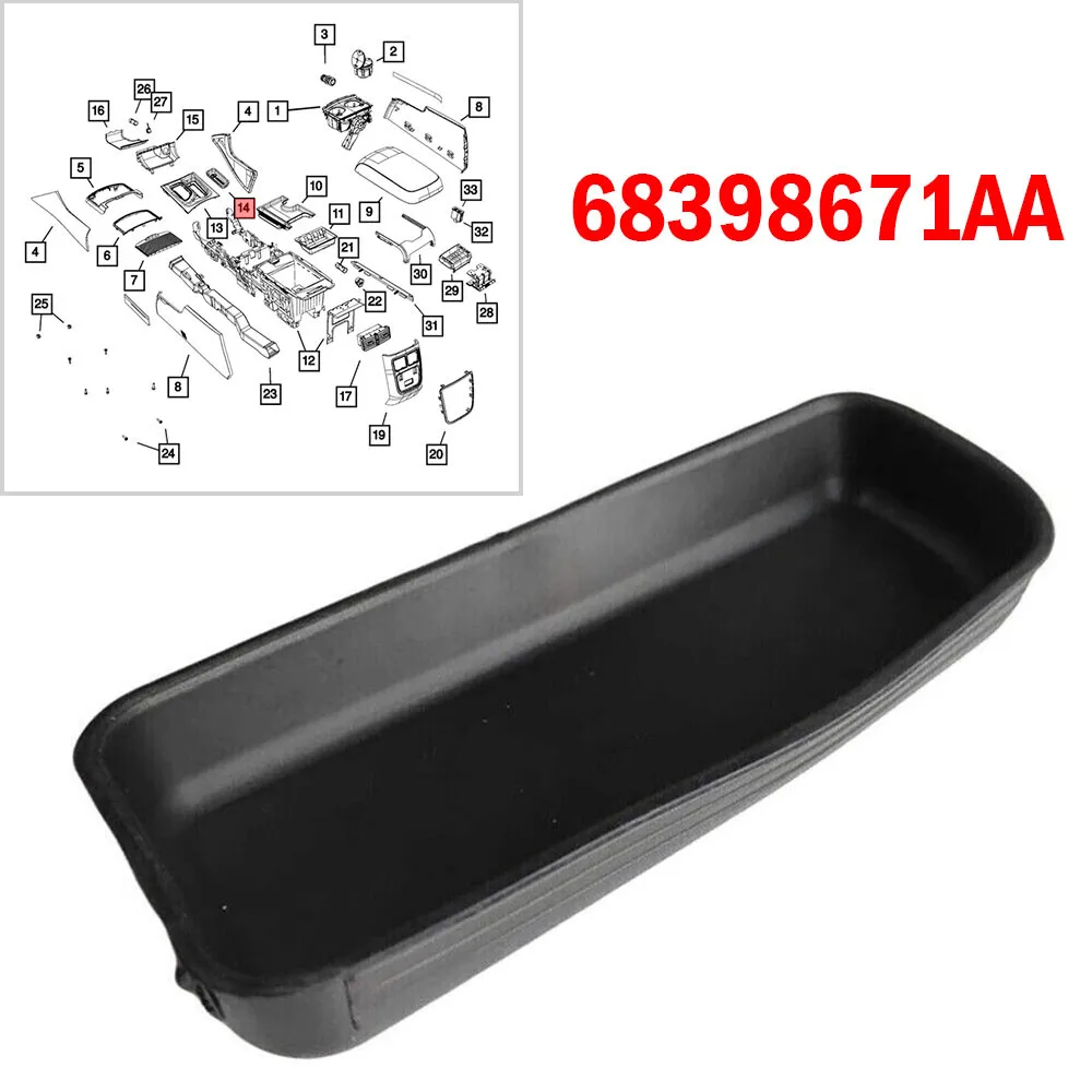 

Для Dodge Charger 2015-2023: Черный коврик для центральной консоли с логотипом, артикулы 68398671AA, 68443397AA, аксессуары для бокса для хранения Charger, автозапчасти