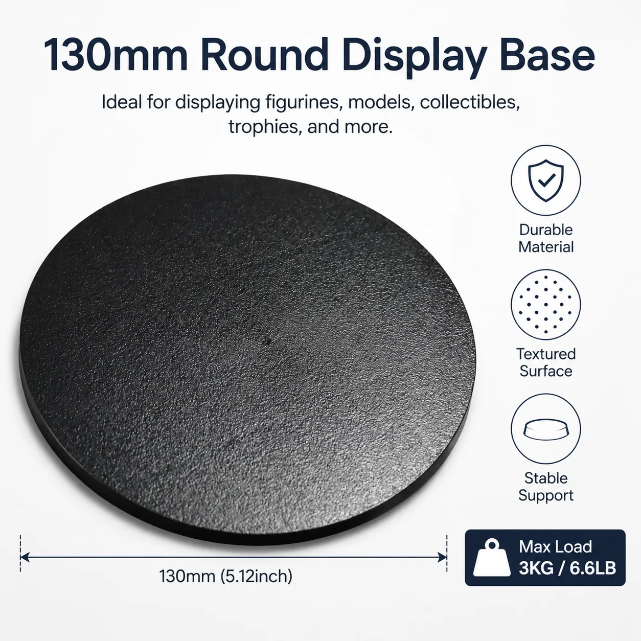 130mm Round Bases - Miniatures Bases for  40k models view 2