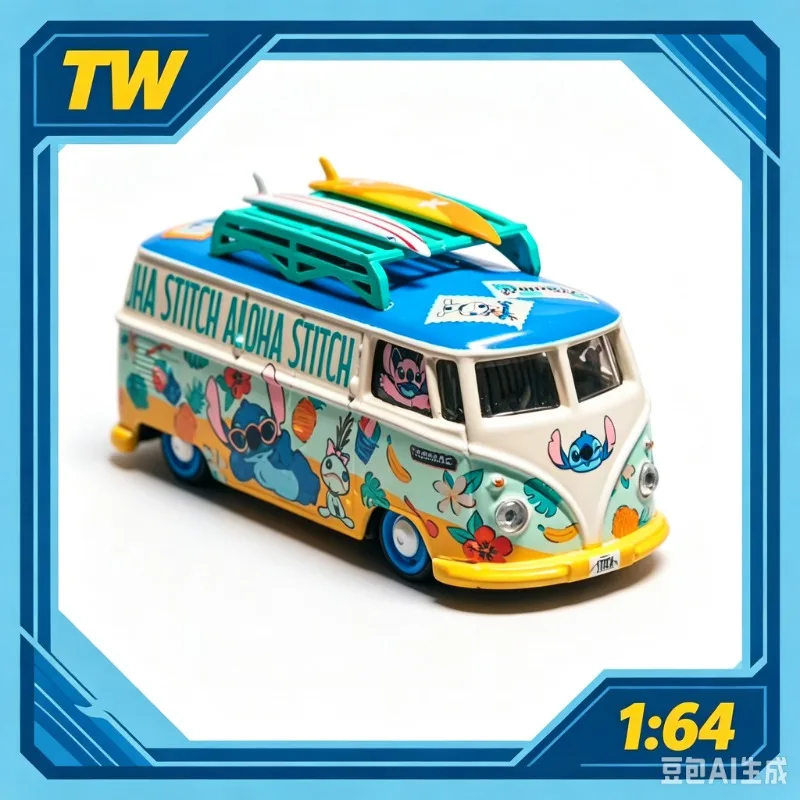 TW 1:64 Volkswagen Bread T1 Stitch Coating Die Casting Alloy Car Model is a toy collection souvenir that boys like.