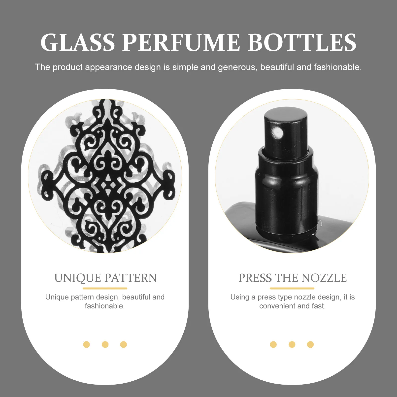 

2 Pcs Travel Dispenser Spray Bottles Essential Oil Refillable Black Glass Perfume