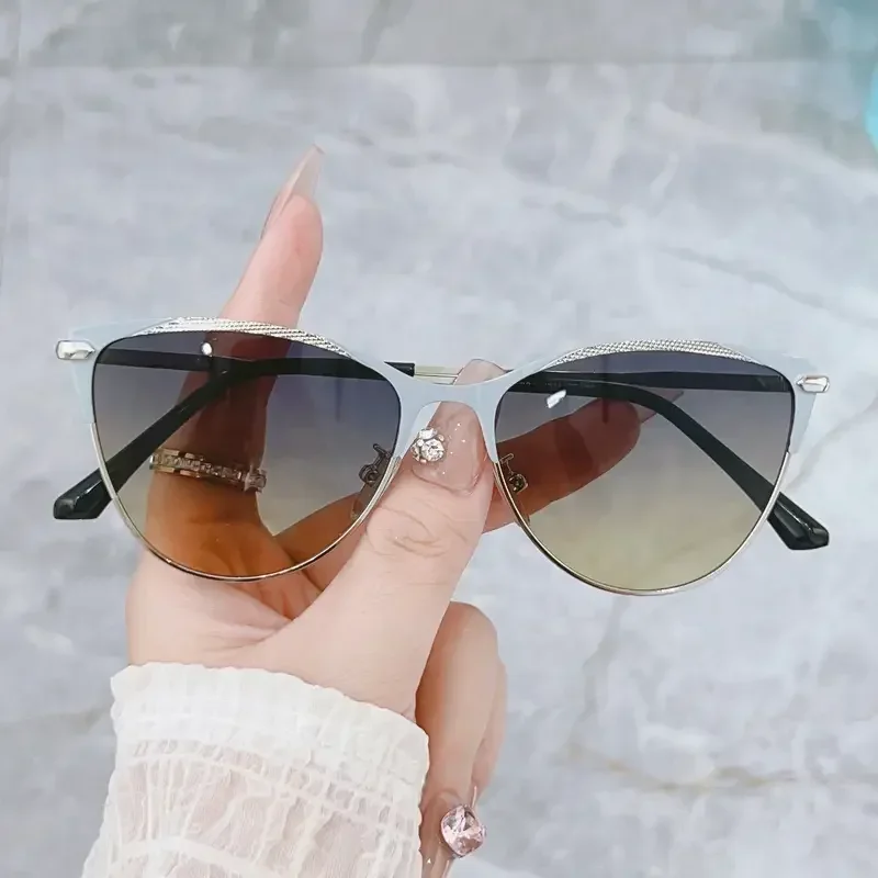 1 Stück modische Retro-Katzenaugen-Sonnenbrille für Damen, Sonnenschutz mit großem Rahmen, UV400, stilvolles Outfit, Strandurlaub – Detail 5