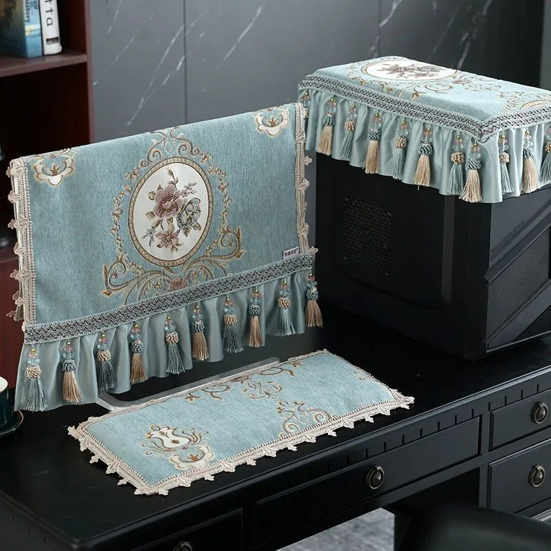 

European Style Computer Cover Dust Cover Cloth Tablecloth Host LCD Display Keyboard Cover Screen Mask Computer Cover Cloth ZG269