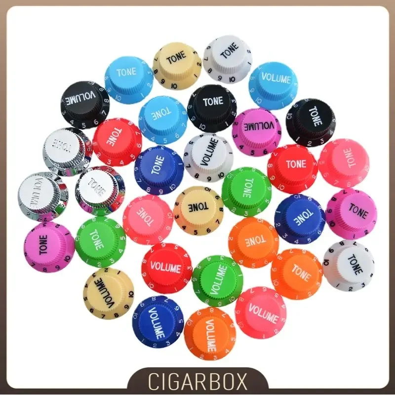 Multi Color Electric Guitar Speed Control Knobs Guitar Pot Buttons Cap 2 Tone &1 Volume A Set