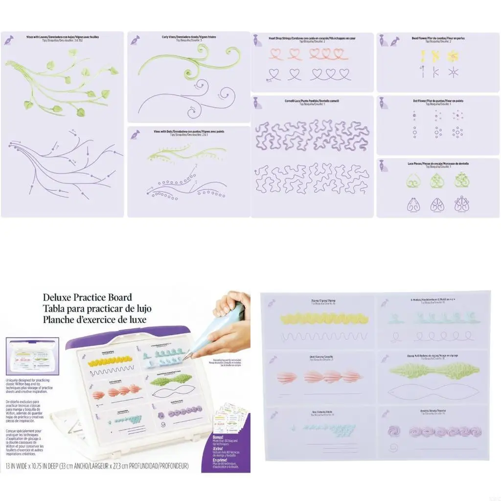 

13Pcs Cake Pipe Drawing Board Practical Templates Paper Practice Cardboards X3UC