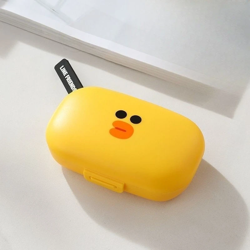 LINEFRIENDS Medizinbox Braunbär Cartoon und Niedlich Kreativ Hoher Farbwert Tragbare Feuchtigkeitsbeständige Aufbewahrungsbox mit Trennwänden – Detail 5