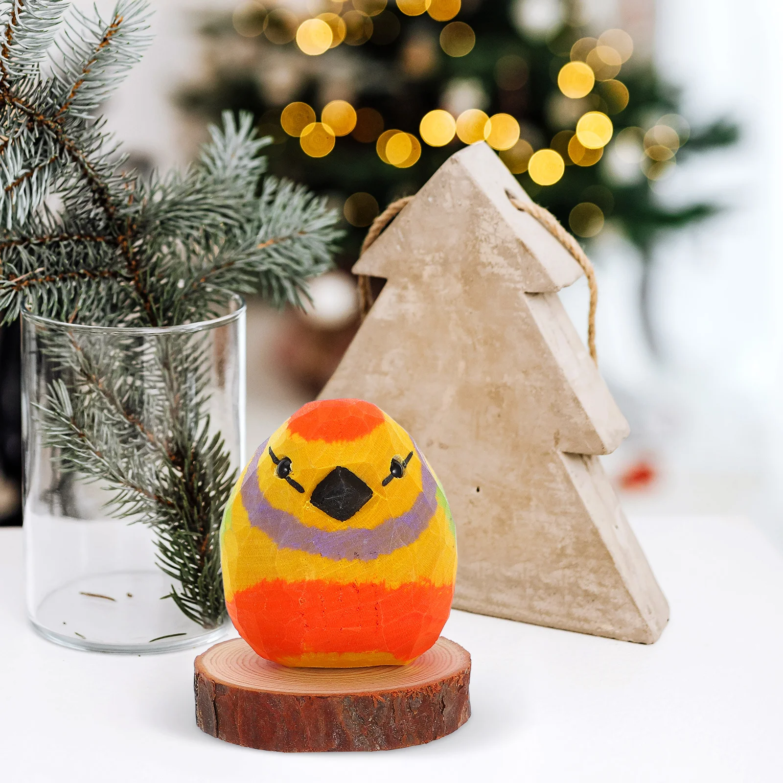 

Colorful Nordic Wooden Bird Statue Small Carved Bird Craft Home Decor Living Room Bedroom Office Wood Carving Ornament