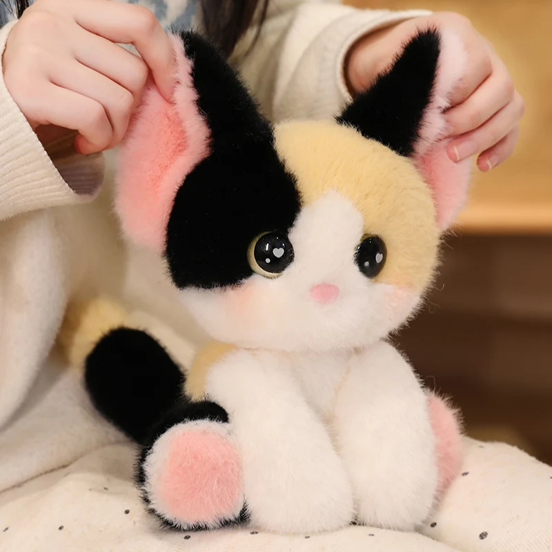 Gatto tedesco peluche tavolo compagno ufficio aula scrivania arredamento bambola tre fiori gatto set di apprendimento serie di guarigione gatto siamese