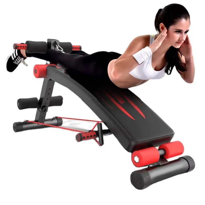 Equipo de gimnasio, banco para sentarse, silla Ab para ejercicio muscular, tablero supino portátil plegable, Unisex para interiores