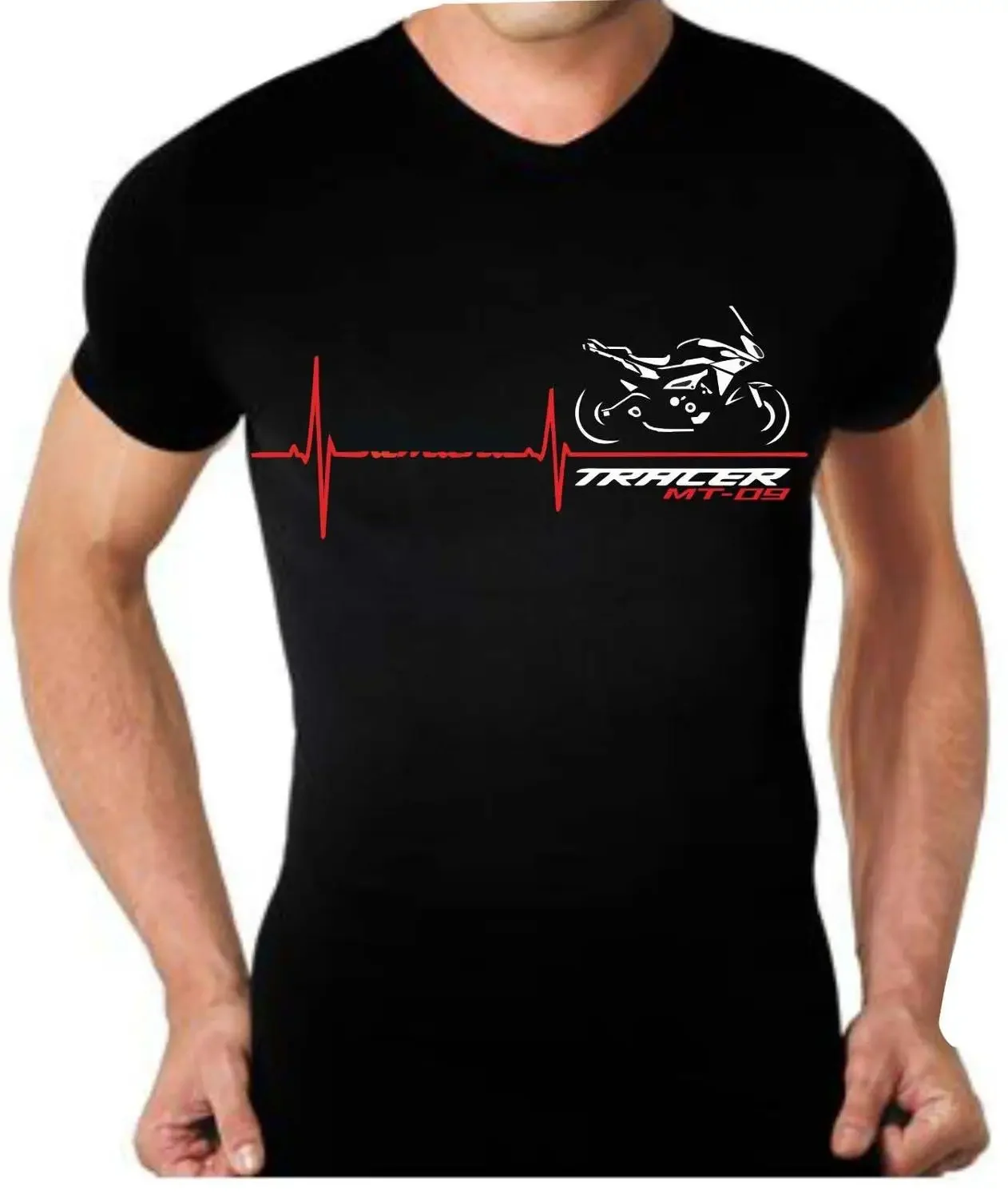 

Fashion Heart Beat Tracer MT-09 Motorcycle T-Shirt 100% Cotton O-Neck Summer Short Sleeve Casual Mens T-shirt Size S-3XL