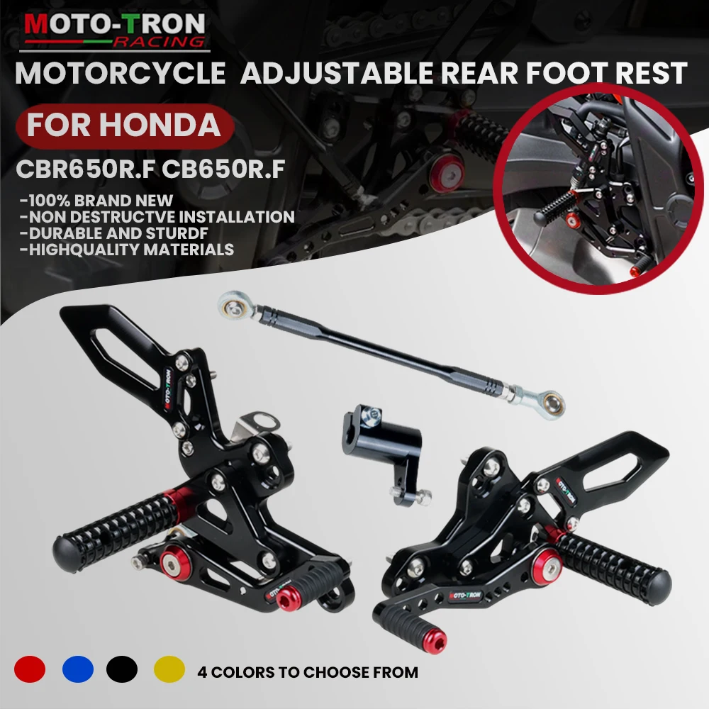 MOTO-TRON Motorcycle CNC Adjustable Rear Set Rearsets Footrest Foot Rest  For HONDA CBR650R.F 2019-2026 CB650R.F 2014-2018