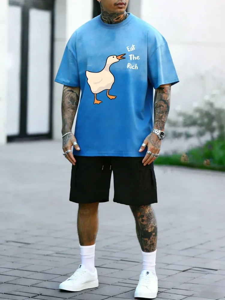 

Peace Was Never An Option Print Tie-Dye T Shirt Man Summer O-Neck Clothes Trendy Cotton Short Sleeve Casual New Tee & Shorts Set