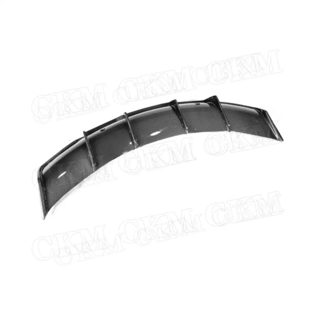 Real Carbon fiber Rear Lip Diffuser with Hole for Tesla Model 3 2018 2019 2020 FRP Fins Shark Style Skid Plate Car Bumper Guard view 4
