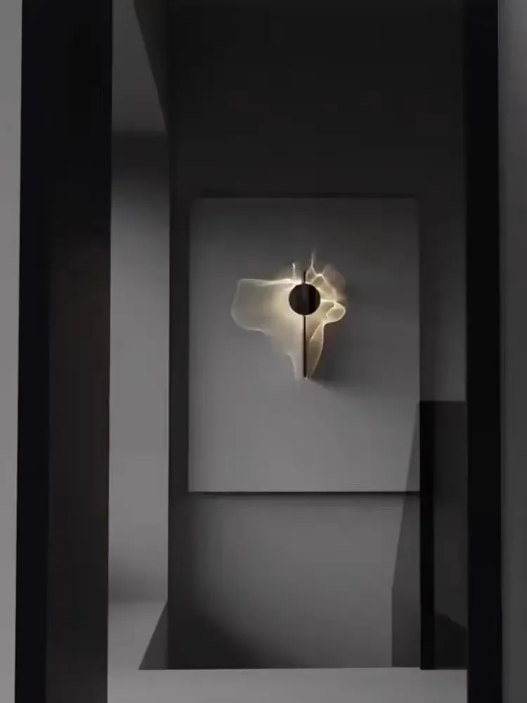 الإبداعية الجدار ضوء كروم 3000K LED الفولاذ المقاوم للصدأ الخيال العلمي مصباح غرفة نوم صالون الدرج الممر الشمعدان الإضاءة الحديثة #5