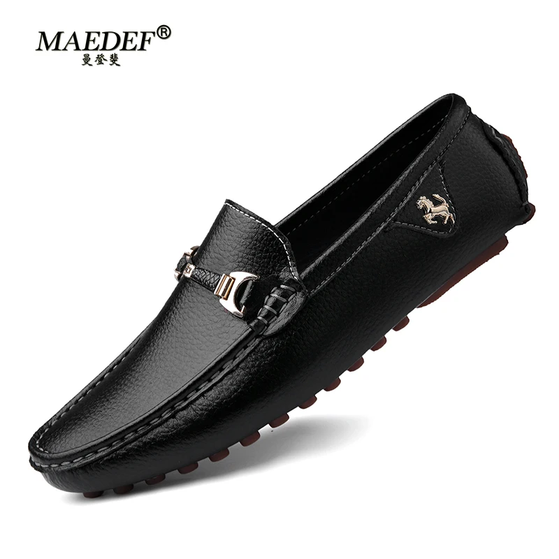 MAEDEF Men\'s Loafers 2024 Spring Autumn Fashion Shoes Men Classic Brand High Quality Leather Comfy Drive Shoes Boat Casual Shoes