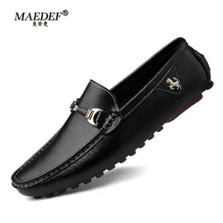 MAEDEF Men's Loafers 2024 Spring Autumn Fashion Shoes Men Classic Brand High Quality Leather Comfy Drive Shoes Boat Casual Shoes