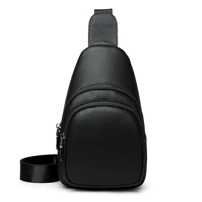 

Minimalist Genuine Leather Business Casual Chest Bags Unisex Luxury Qality Men's Bag Convenient Daily Travel Small Single Bag