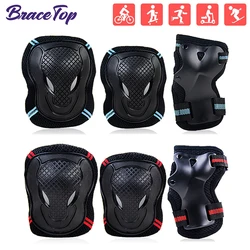 6Pcs/Set Sports Protective Gear Set Skating Knee Pad Elbow Pad Wrist Hand Protector for Kid Adult Cycling Roller Rock Climbing