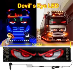 GRB LED Matrix Pixel Panel Devil's Eye Truck Sign Remote Control scrolling Animation LED Display Light for Car Truck windshield