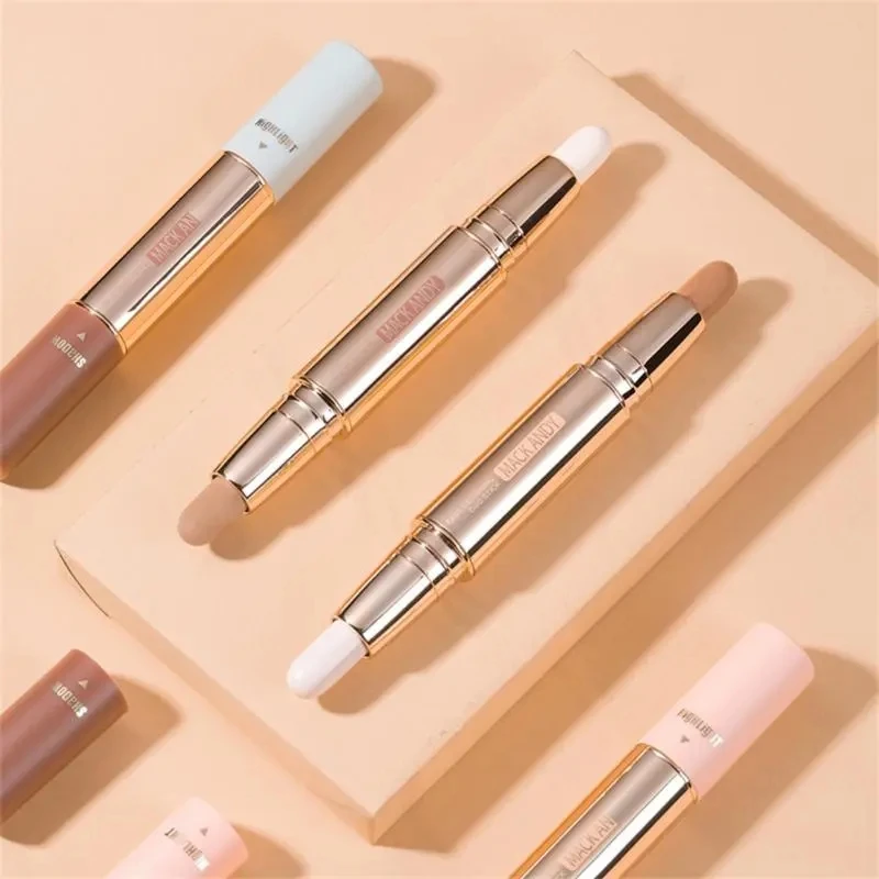 MACK ANDY Double-headed Face Highlight Shadow Repair Stick Pen Three-dimensional Brightening Face Nose Shadow Concealer Cosmetic