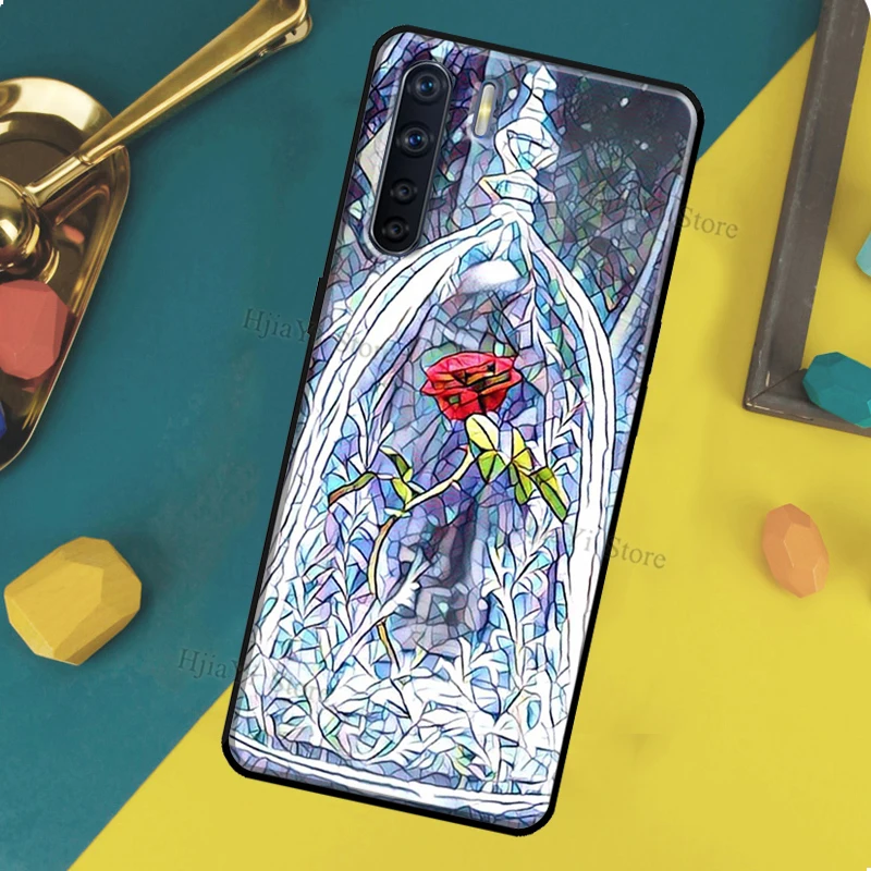 Stained Glass Rose Galaxys Case For OPPO A96 A76 A16 A94 A74 A54 A77 A17 A16 A52 A72 A91 A93 A5 A9 A31 A53 A57s Cover