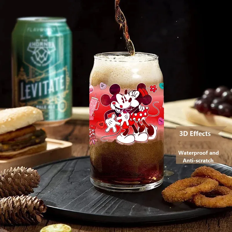 1/5 قطعة 20 نمط عاشق ميكي ميني XOXO UV حفلة لتقوم بها بنفسك الشارات ثلاثية الأبعاد نقل uvdtf بهلوان ملصقات الختم 16oz uv dtf كوب يلتف