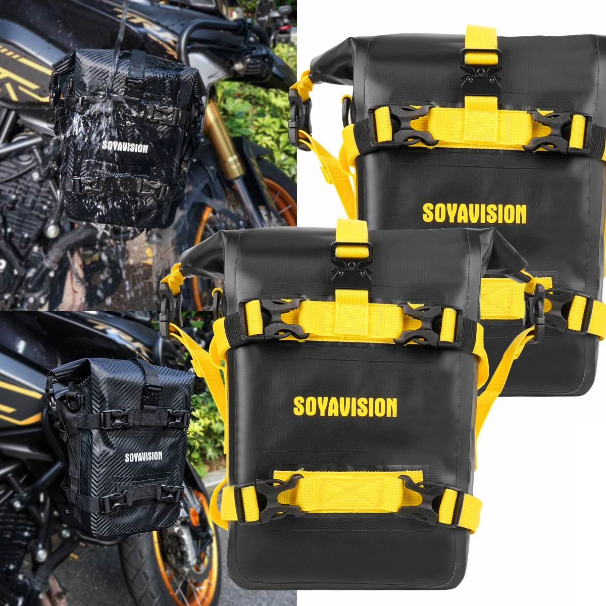 Carbon Fiber Motorcycle Frame Crash Bar Tool Bag For Bmw R1200/R1250Gs HONDA SUZUKI Dl650 V-Strom Yamaha KTMT ravel Storage Bag