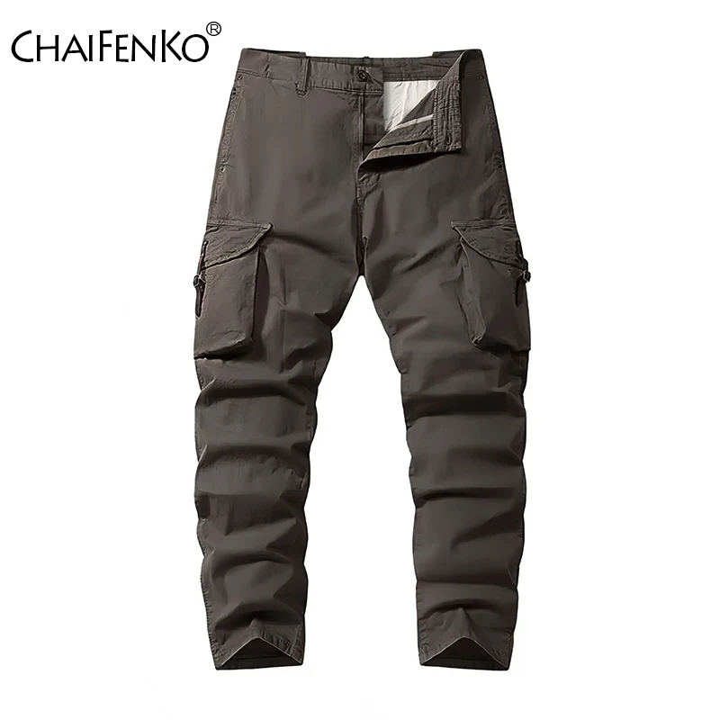 Men Simplicity Trouser Spring Autumn Motion Outdoor Fashion Cargo Pant New Solid Multiple Pocket Retro Versatile Casual Pant Men