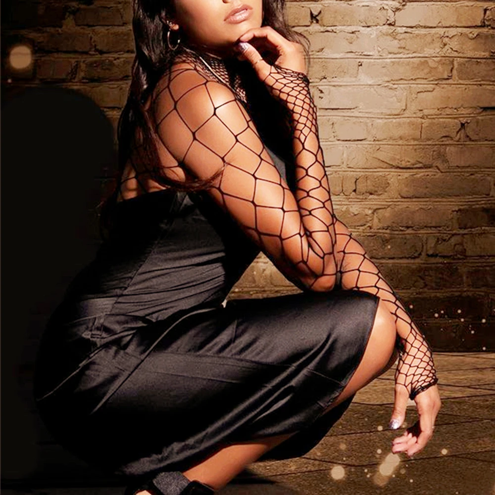Pigiama da donna aderente scavato ad alta elasticità Lingerie erotica sexy Tuta sottile monopezzo Body a rete Indumenti da notte neri