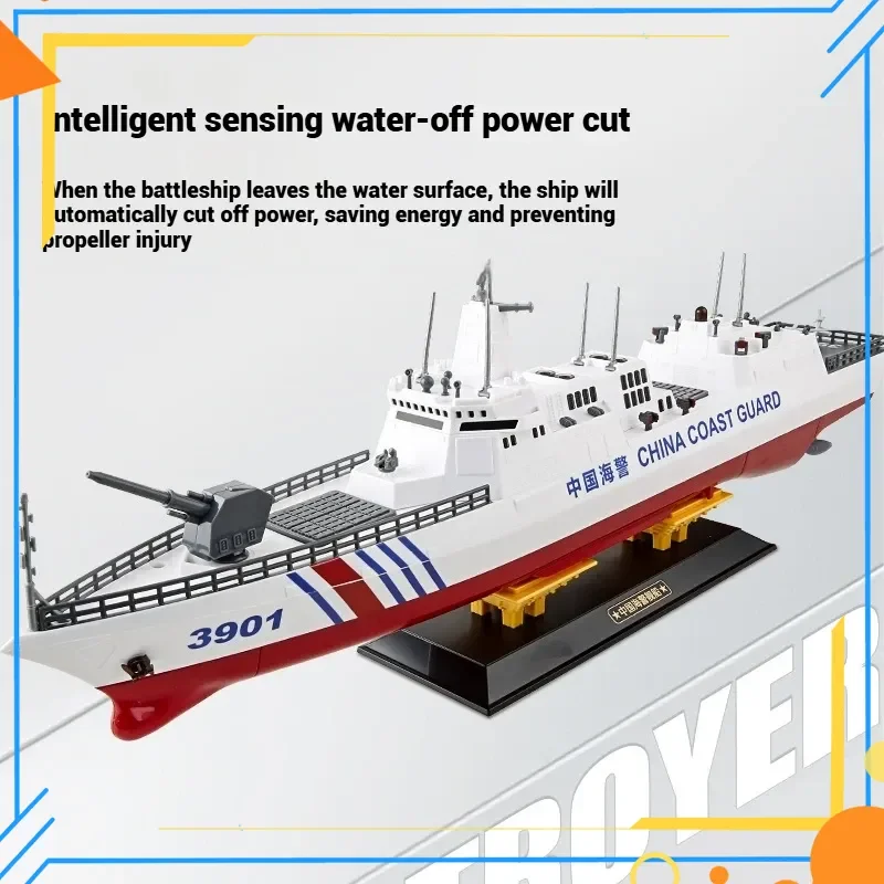 

New Rc Remote Control Electric Coast Guard Destroyer Simulation Military Model Real Launch Water Cannon Can Launch Ship Toy Gift