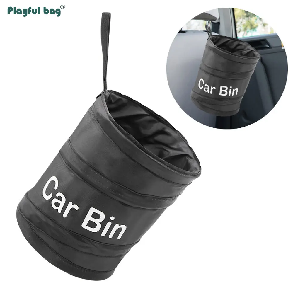 Foldable Car Trash Can Vehicle Interior Storage Bucket Car Bin Protable Garbage Bag AVA289