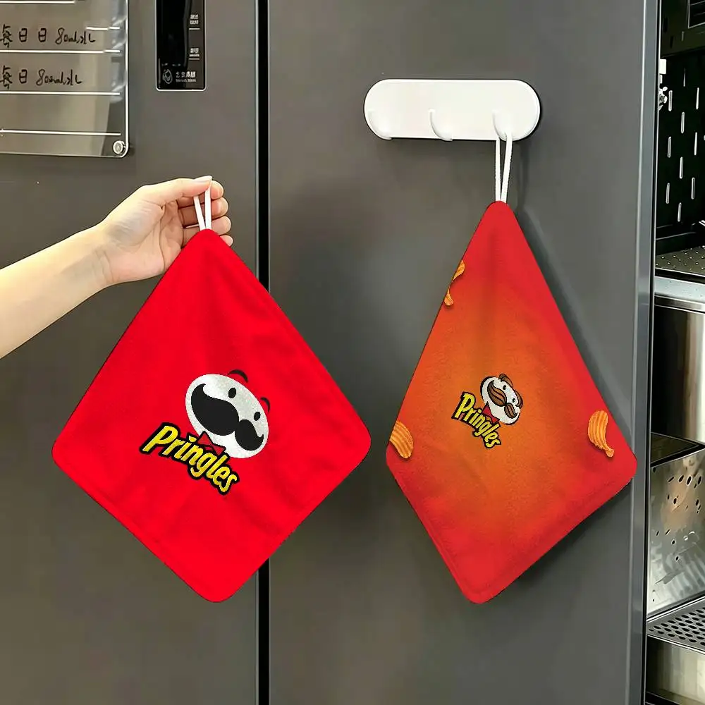 Toalla de Mano de Poliéster y Algodón con Diseño de Pringles, Marca L-LLC, para Colgar, Resistente, para Uso Doméstico, en Restaurantes y Baños