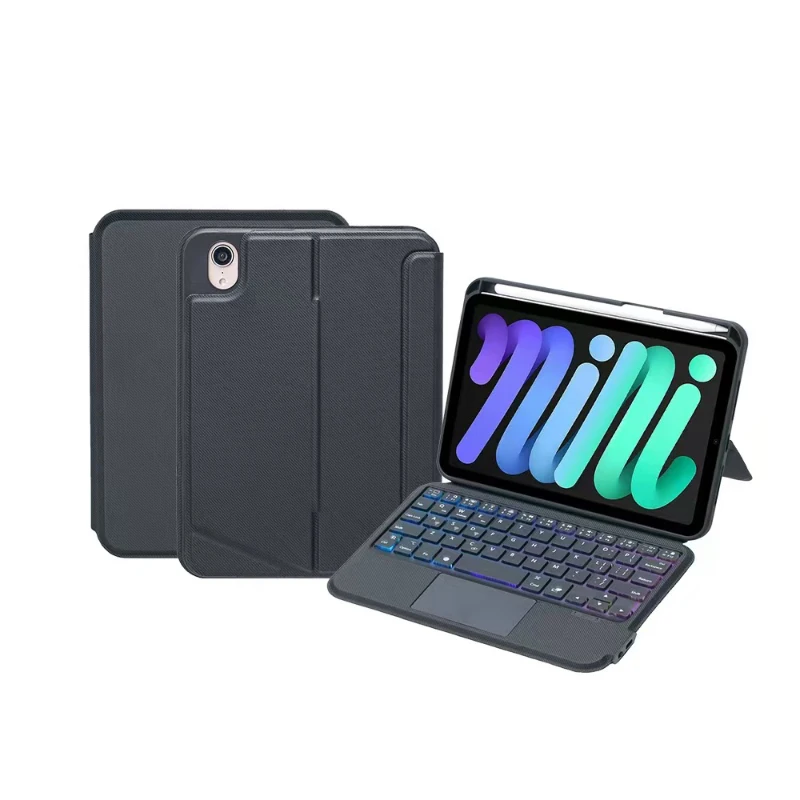 LED Touchpad Keyboard for iPad Mini 6 Mini 7 8.3 inch 2025 Magnetic Intelligent Case Detachable Stand Support Cover