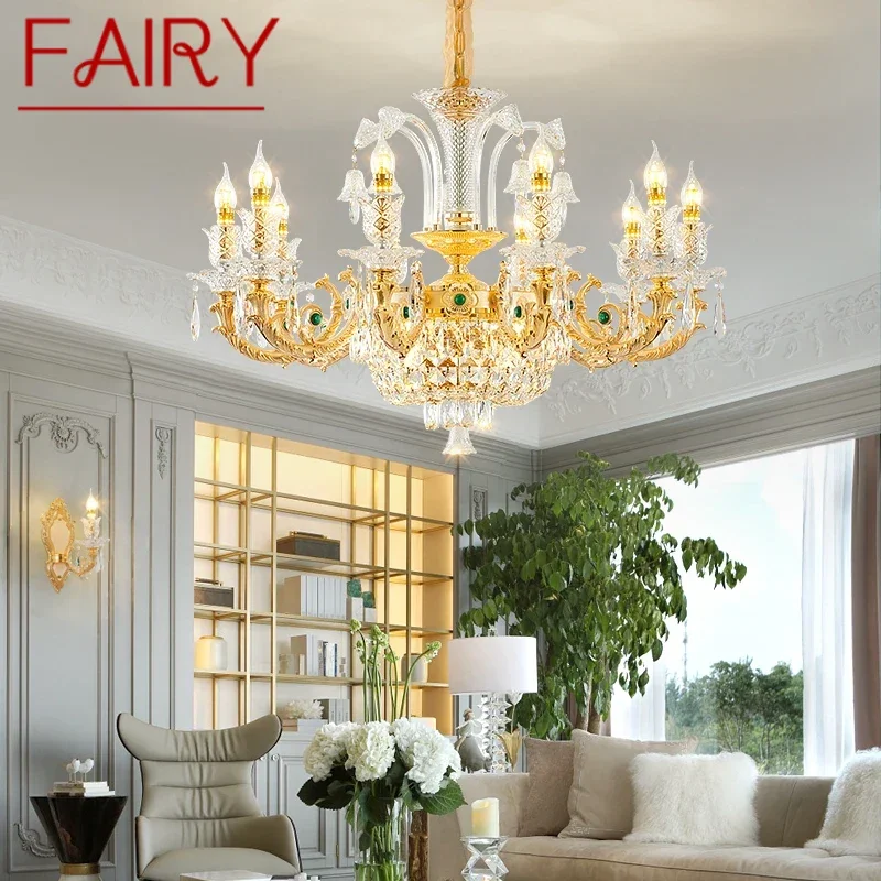 FAIRY Contemporary Luxury Crystal Pendent Lamp European Living Room Restaurant Bedroom Villa Hotel Duplex Staircase Chandelier