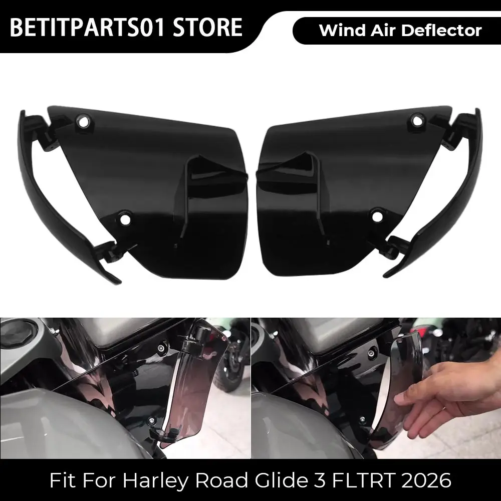 

Ветровой дефлектор для мотоцикла, регулируемый нижний ветрозащитный экран из ABS для Harley Touring Road Glide FLTRX 2024-26