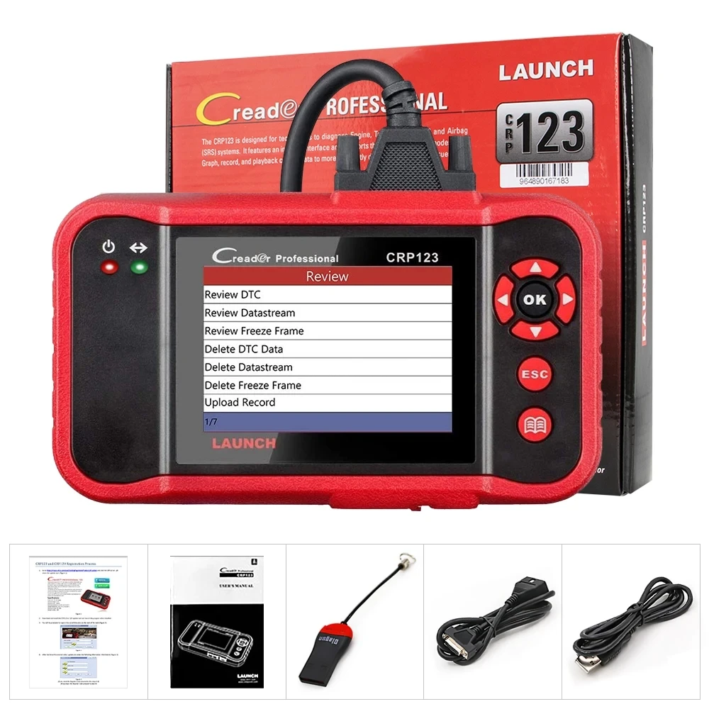 LAUNCH X431 CRP123 V2.0 Car All Systems Diagnostic Tools OBD2 Scanner Full code reader Scanner Lifetime Free Online Update 123E