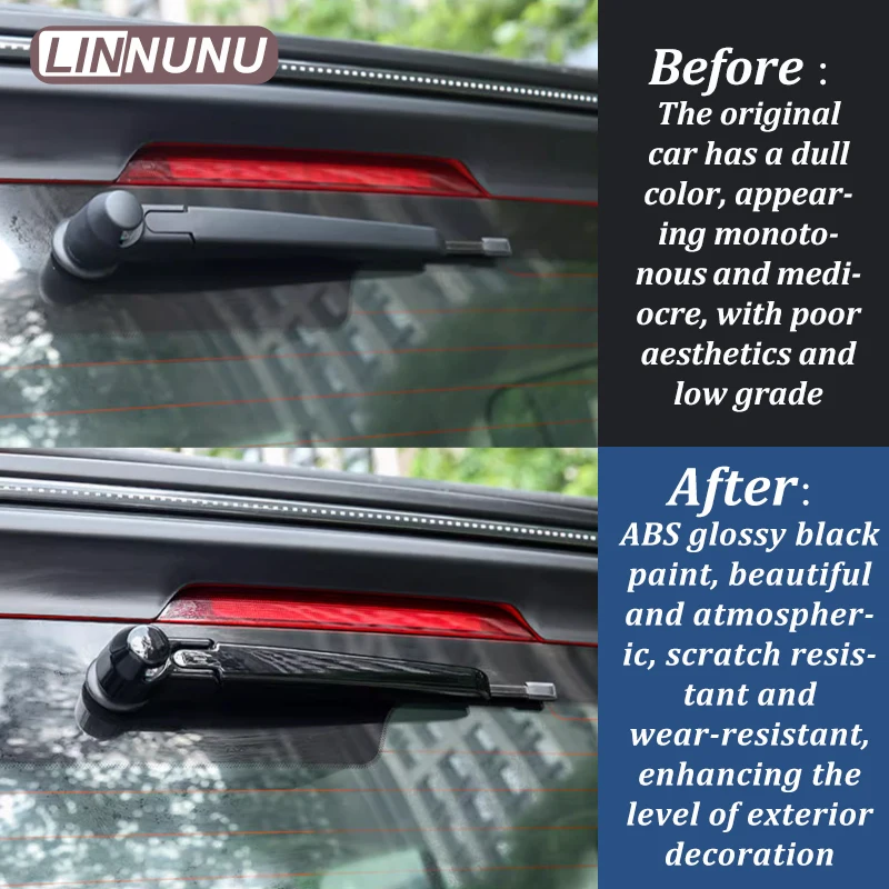 LINNUNU ABS Chrome Rear Water Wiper Cover for Great Wall GWM WEY Tank 300 Windshield Blade Trim Sticker Rear Window Wiper Decor