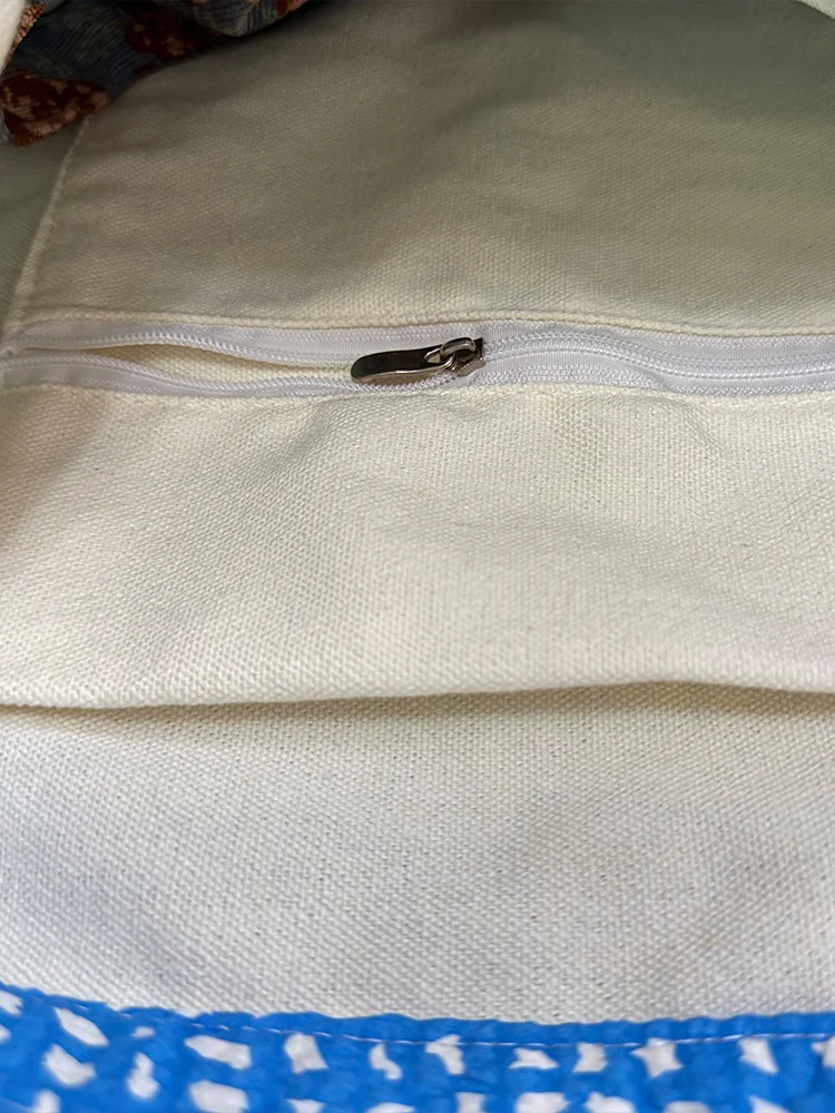 

Tote Bag Ice Blue Large Capaci Canvas oulder Bag for Women Summer Bubble Texture Lazy Loose Commuter Bag Sweet Cool Sle