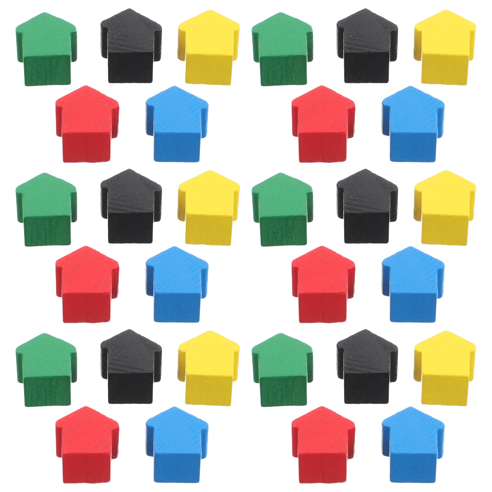 

50Pcs Wooden Game Houses for Chess and Board Games Replacement Pieces for Fun
