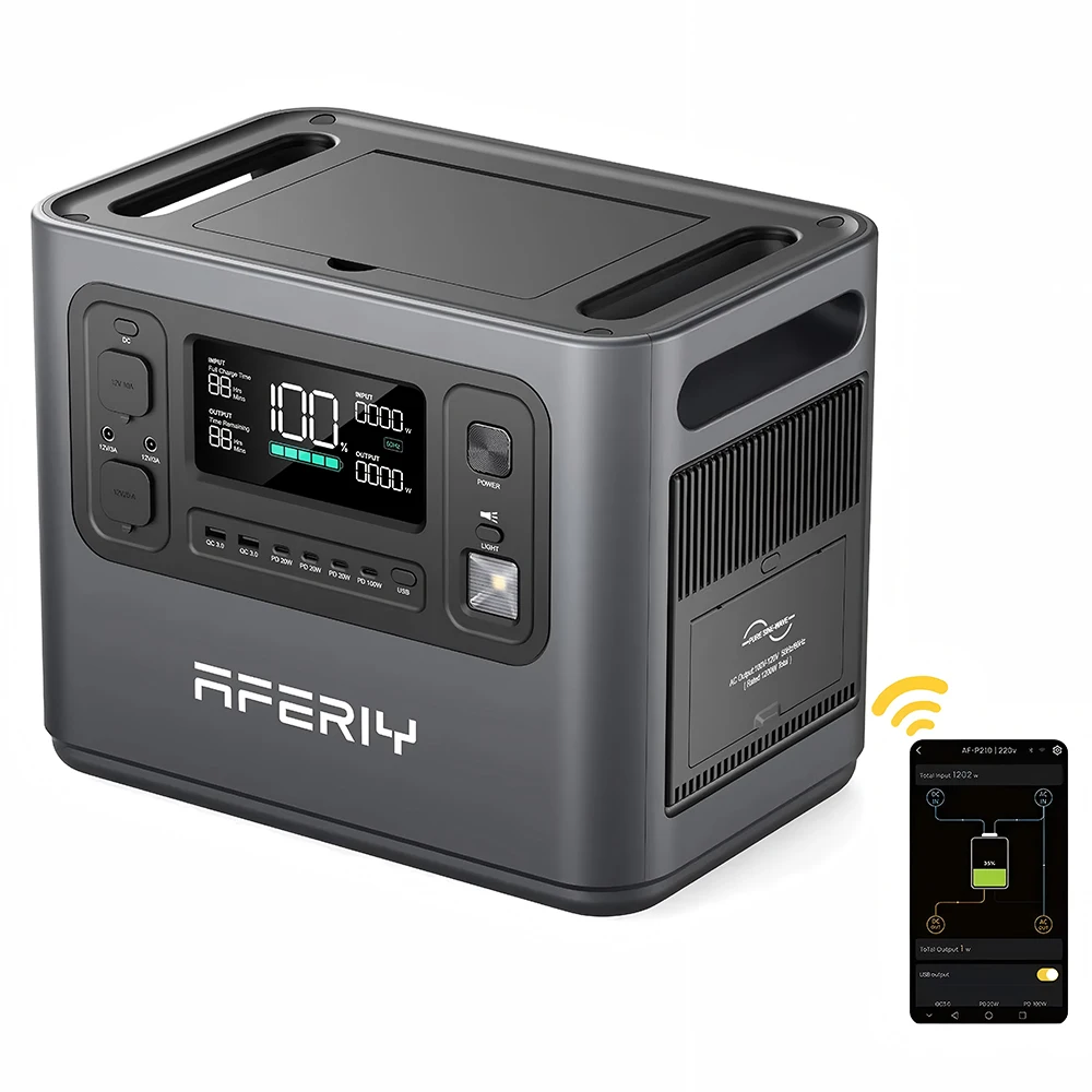 Station d'alimentation portable P210, stockage d'énergie, alimentation 2400W 2048WH, batterie rechargeable mobile pour extérieur et usage domestique