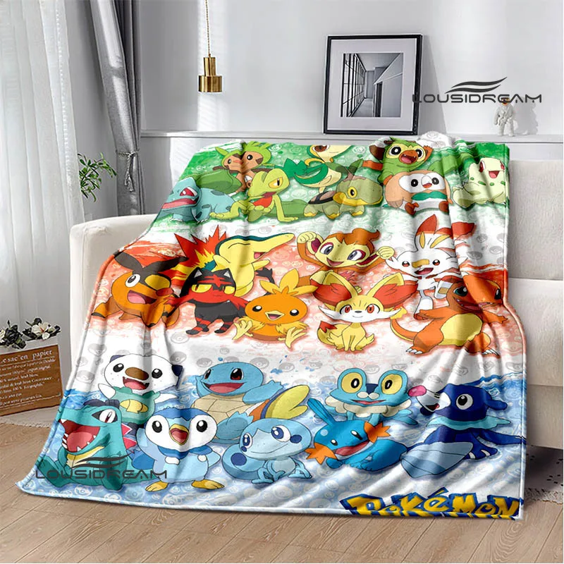 

3D cartoon P-Pokemons printed blanket Picnic blankets Flange warm blanket Soft and comfortable blanket bed linings birthday gift