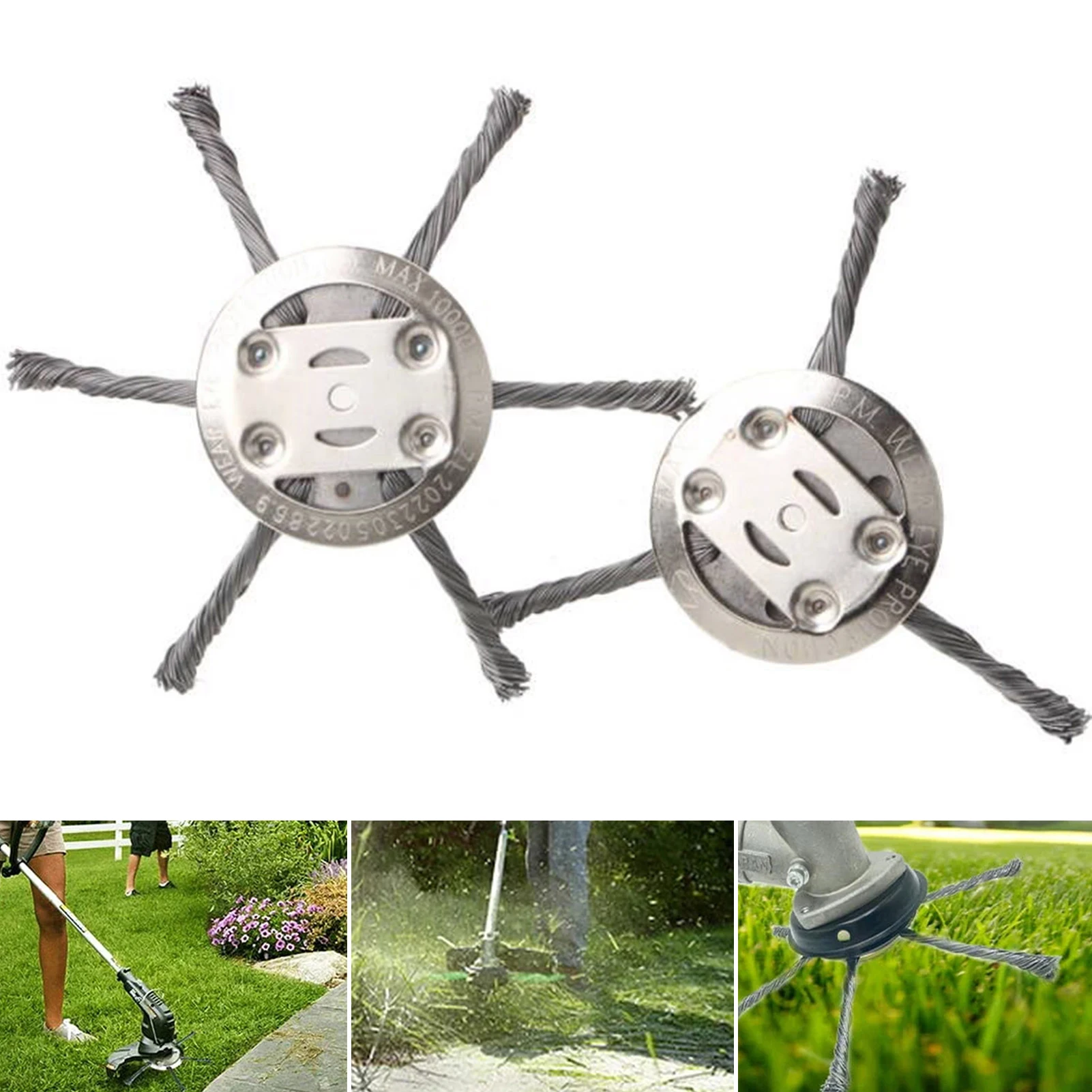 

6 Inch Grass Trimmer Head Universal Steel Wire Trimmer Head Heavy-duty Weed Eater Blade for Brush Cutter Lawn Mower