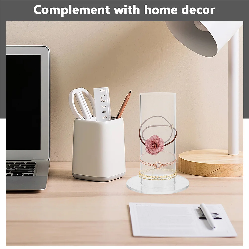 الاكريليك الشعر التعادل حامل المنظم شفافة Scrunchie عرض موقف مجوهرات سوار عقال تخزين الرف المنظم #4