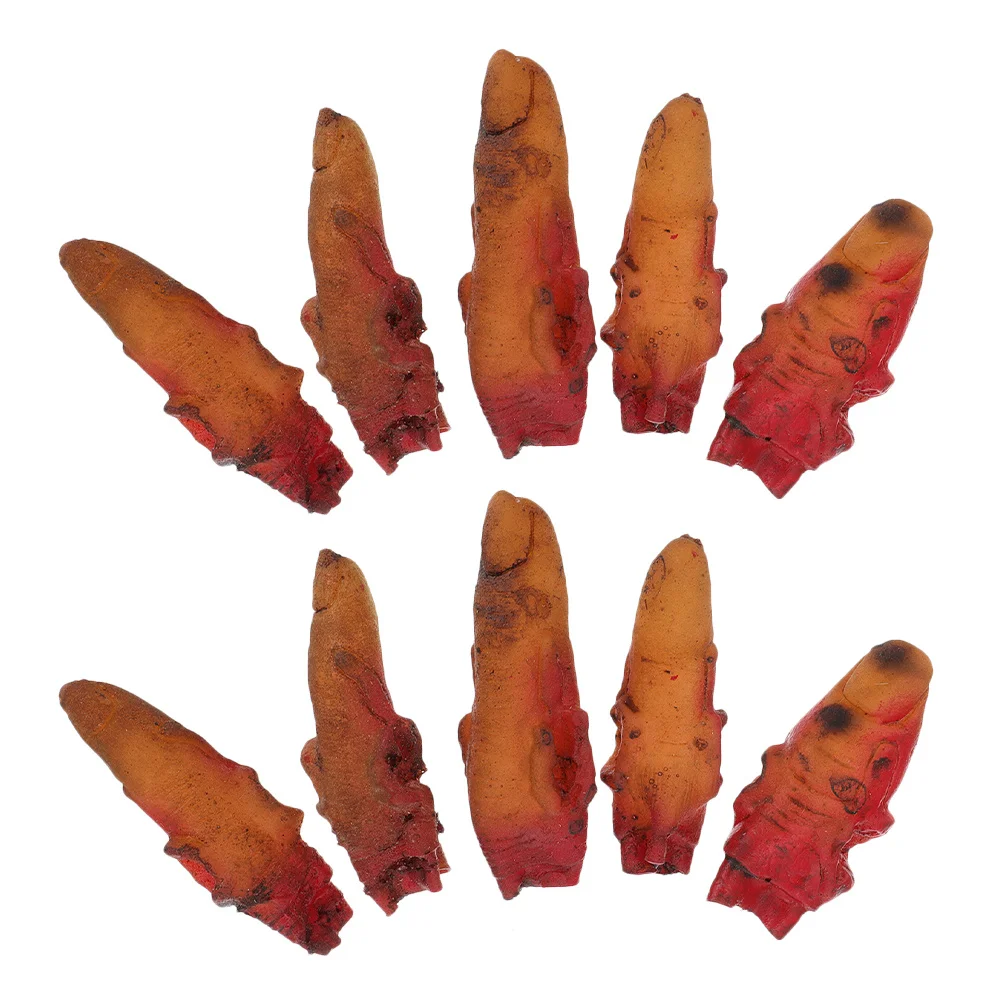 Faux doigt sanglant, 10 pièces, accessoire d'horreur, décoration suspendue effrayante pour Halloween, maison hantée, fête, spectacle de farces