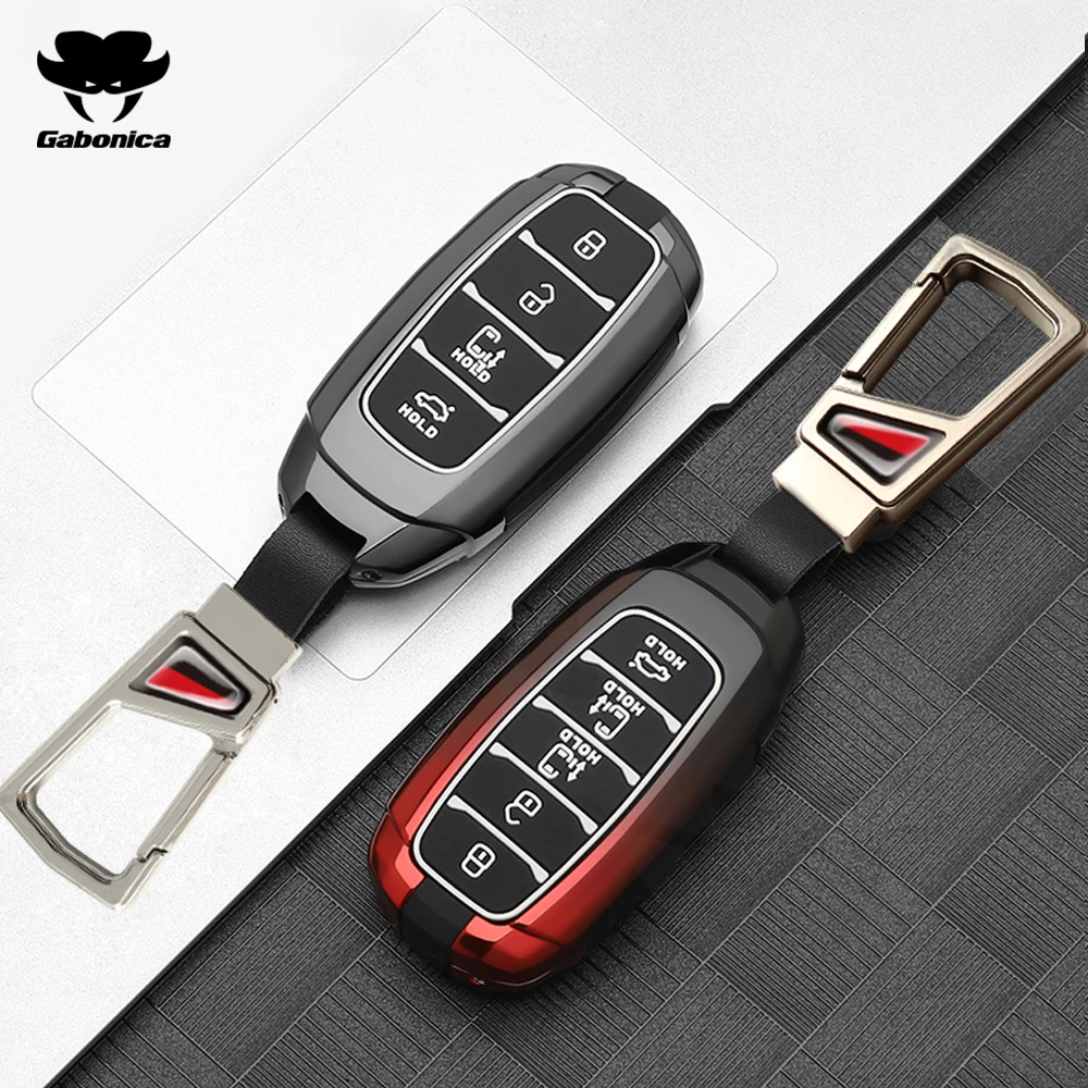 Alloy Car Key Cover for Hyundai N LINE Verna Solaris Elantra Azera Kona Encino Grandeur Azera Palisade I30 Ix35 Accent Santa Fe