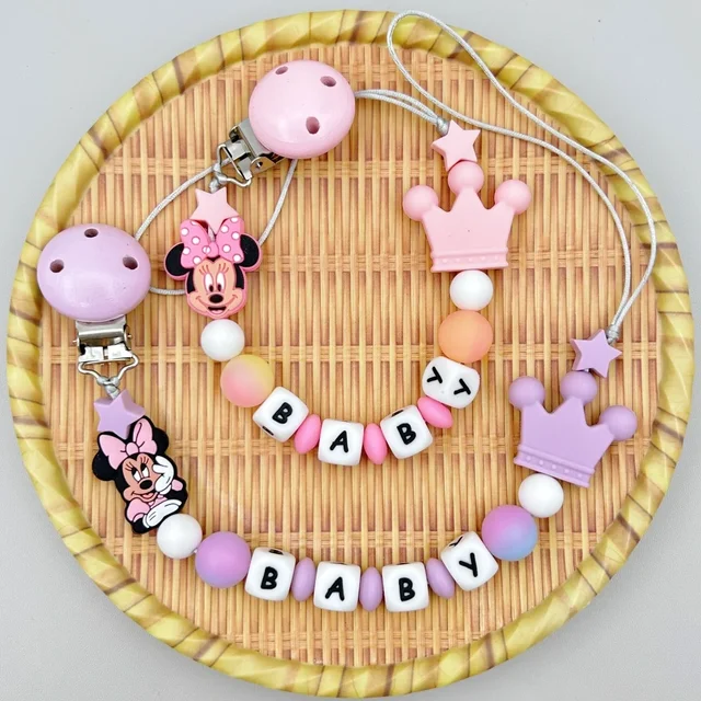 Dostosowane angielskie nazwa rosji dziecko kreskówka silikonowe świecące koraliki wisiorek klips do smoczka uchwyt na łańcuszki gryzak dziecko Kawaii zabawka